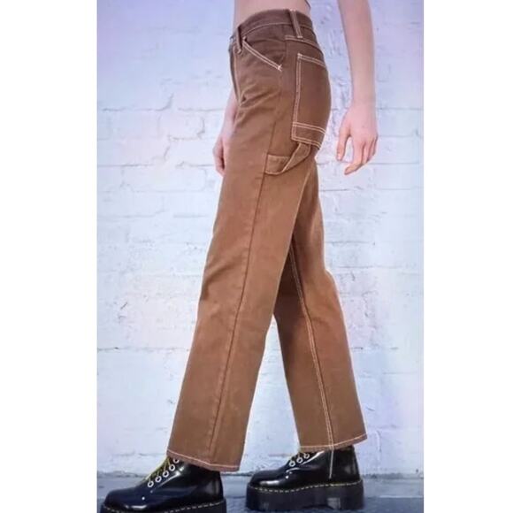 Brandy Melville Denim - Brandy Melville John Galt EUC Crispina Carpenter Jeans Camel Brown Sz Sml Grunge